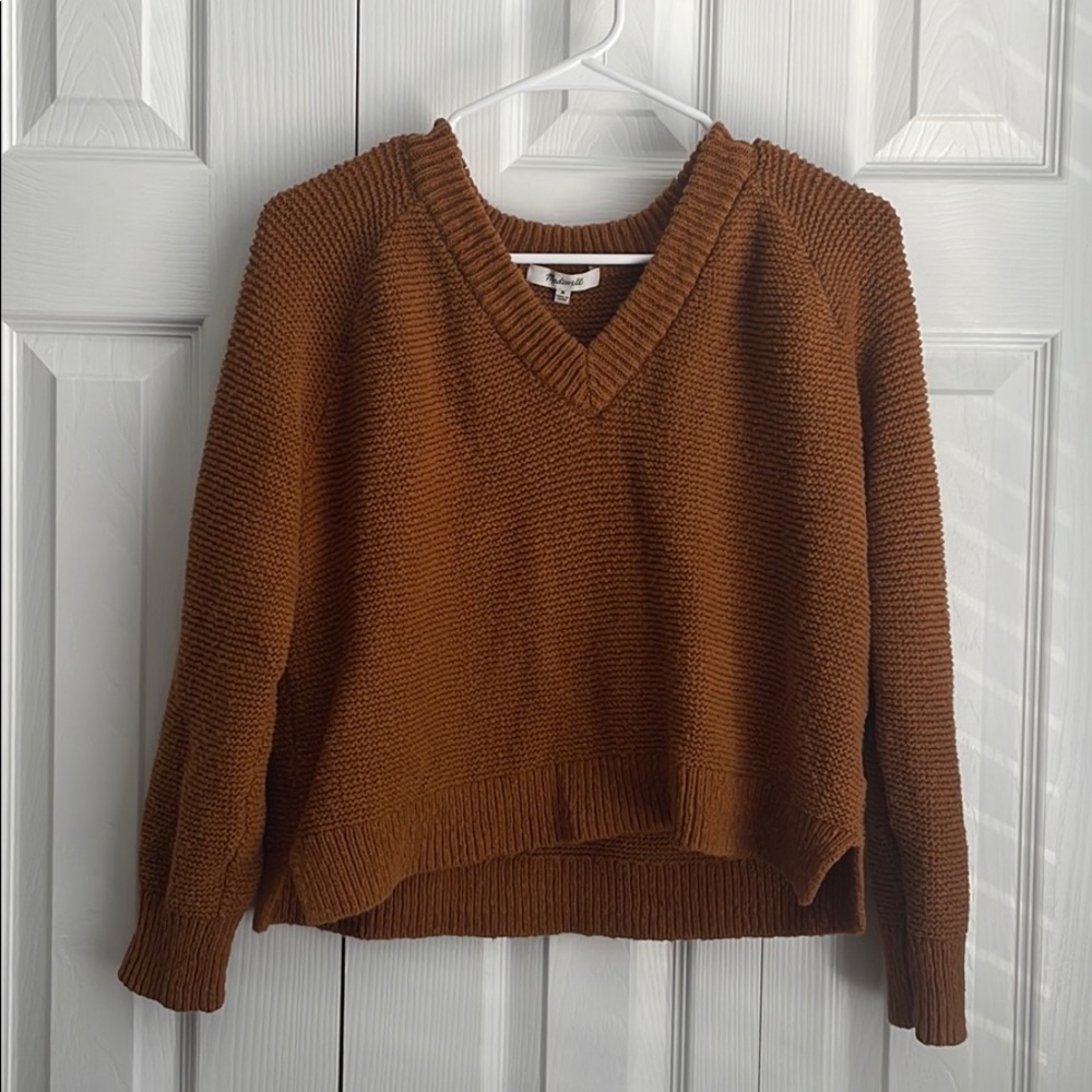 Crop burnt orange madewell sweater - M